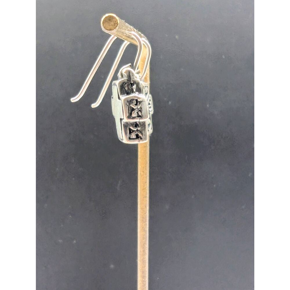 Silpada Retired 925 Sterling Silver Cross Filigree Dangle Earrings - Picture 3 of 5